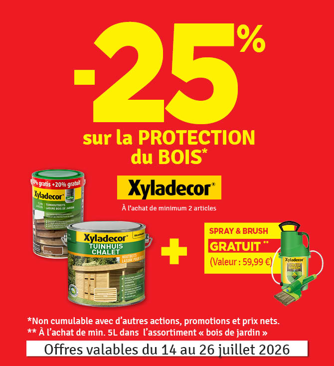 25 % sur la protection du bois XYLADECOR